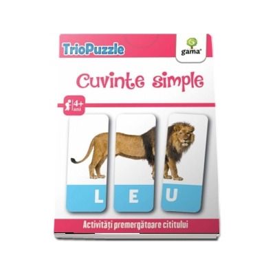 TrioPuzzle - Cuvinte simple. Activitati premergatoare cititului si scrisului (Contine 60 de carduri)