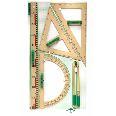 Trusa de instrumente geometrice Magnetice pentru tabla din lemn reciclat