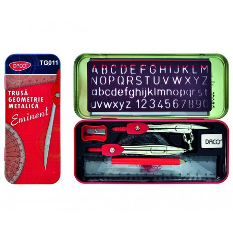 Trusa pentru geometrie Eminent in cutie metalica