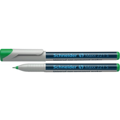 Universal non-permanent marker Schneider Maxx 221 S, varf 0.4mm - verde