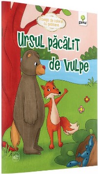 Ursul pacalit de vulpe - Povesti de colorat cu sabloane