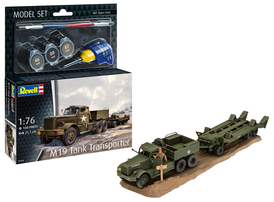 Vehicul militar Revell Model Set M19 Tank Transporter 1:76 - Kit complet de asamblare Revell 63364