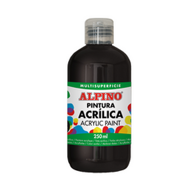 Vopsea acrilica, 250ml, Alpino - negru