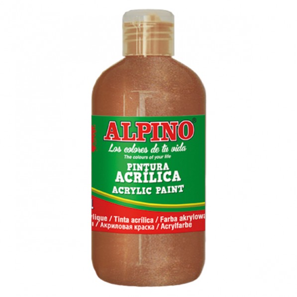 Vopsea acrilica, rezistenta la apa, 250ml, Alpino - bronz metalizat