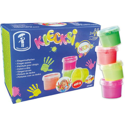 Vopsea pentru pictura cu degetele - 4 culori neon